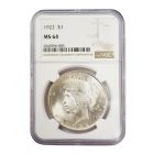 $1 Peace Silver Coin 1922 NGC MS64